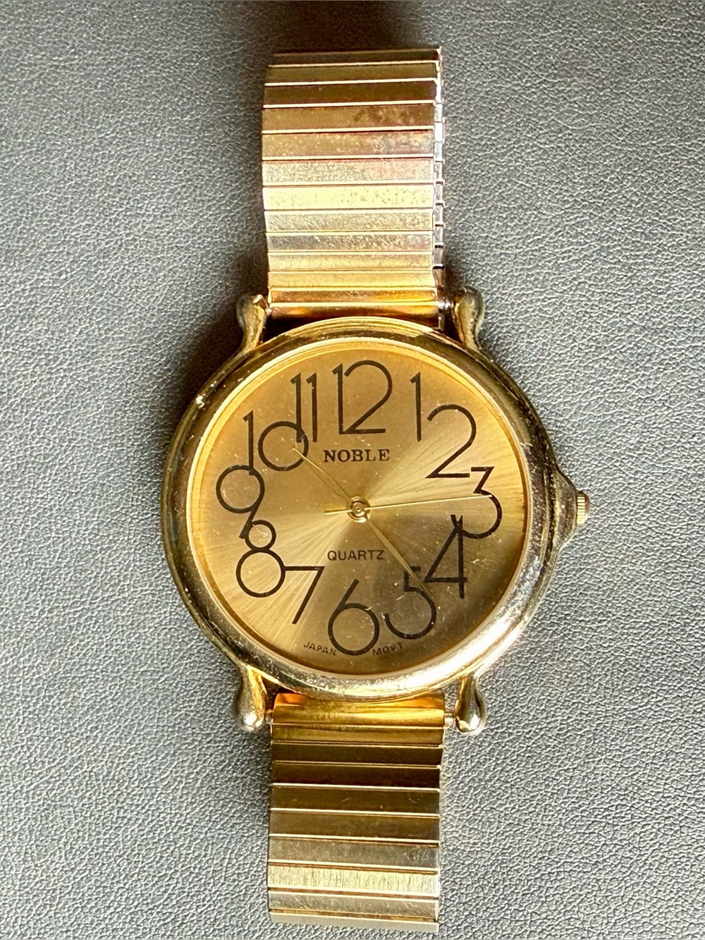 Noble Gold-Tone Quartz Watch with Stretch Band